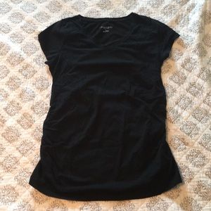 Black maternity shirt v-neck with rouching S